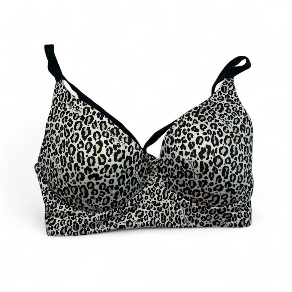 Victoria’s Secret Leopard cheetah print bralette lined plunge bra 32DD